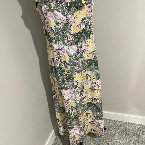 Loft Patchwork Ruffle Squareneck Midi Dress‎ Size 14 - Picture 10 of 14